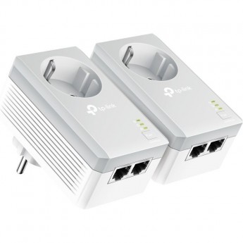 Комплект адаптеров TP-LINK POWERLINE AV600 TL-PA4020P KIT со встроенной розеткой